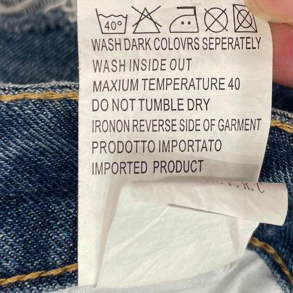 MITI BACI {XL} Jean Shorts Lace-Up Dark Wash NWT - Picture 7 of 9